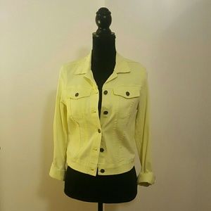 Yellow Blazer Jean Jacket Neon Lightweight Cute